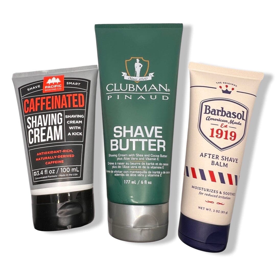 Shaving Lot - 2 Creams and 1 Balm - by Clubman / Pacific / Barbasol (Pre-Owned)