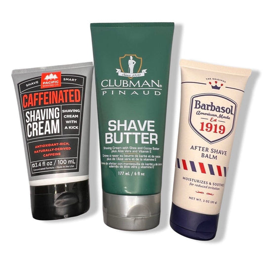 Shaving Lot - 2 Creams and 1 Balm - by Clubman / Pacific / Barbasol (Pre-Owned)