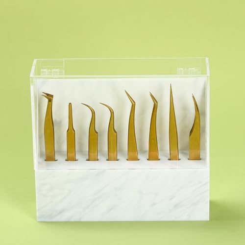 8 Holes Tweezers Holder, Acrylic Rack Storage Eyelash Extension Tools with Dust Cover Durable Tweezer Display Stand Holder Eyelash Extension Supplies Acrylic Display Stand Tool Salon