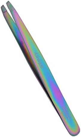 Tweezers - Eyebrow Slant Tip Titanium Tweezer - German Stainless Steel, Hair Removal, Brow Shaping Facial - By The Unique Edge