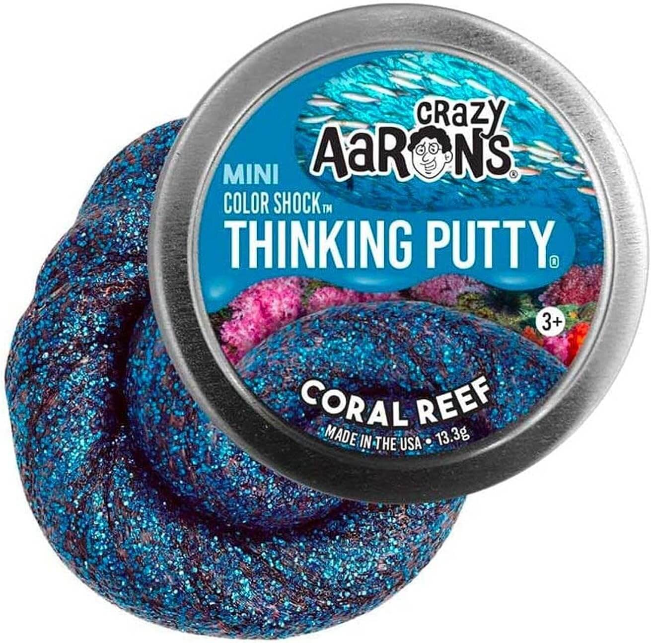 Crazy Aaron's Mini Tin Coral Reef Thinking Putty
