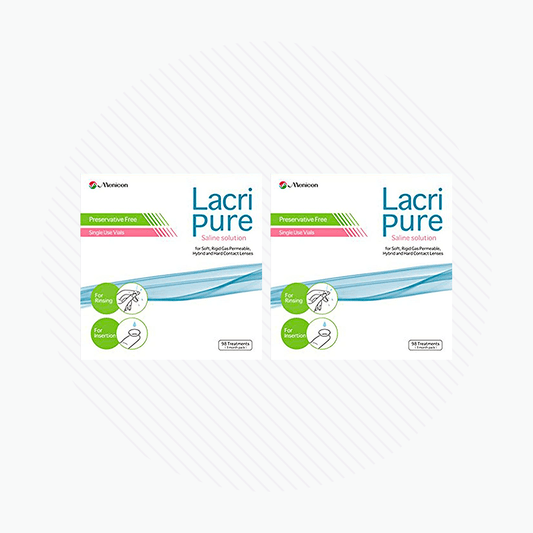 2-Pack of Menicon Lacripure Sterile Saline Solution - (98 Vials x 2) Scleral Lenses - DryEye Rescue Store