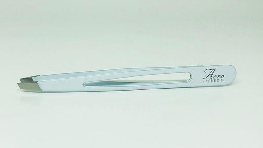 Ultra Aero Tweeze Stainless Steel - WHITE Slant Tip